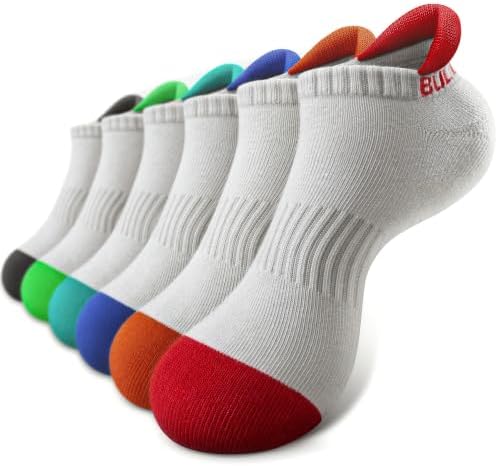 Men Cushioned Athletic Running Ankle Socks 6Pack-Arch Support