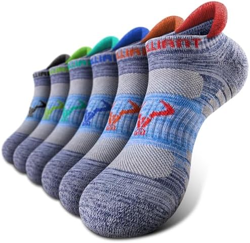 Men Cushioned Athletic Running Ankle Socks 6Pack-Arch Support