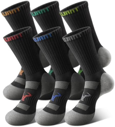 Men Cushioned Compression Athletic Running Sports Crew Socks 6Pack