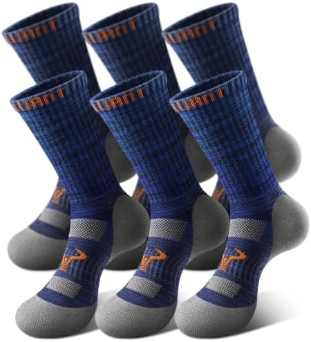Men Cushioned Compression Athletic Running Sports Crew Socks 6Pack