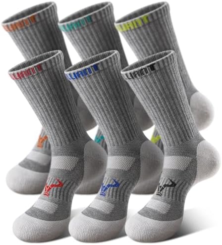 Men Cushioned Compression Athletic Running Sports Crew Socks 6Pack