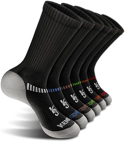 Men Cushioned Compression Crew Socks 6Pack