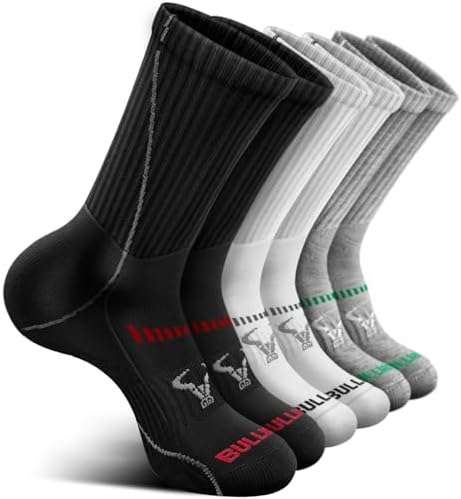 Men Cushioned Compression Crew Socks 6Pack