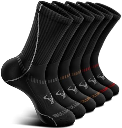 Men Cushioned Compression Crew Socks 6Pack