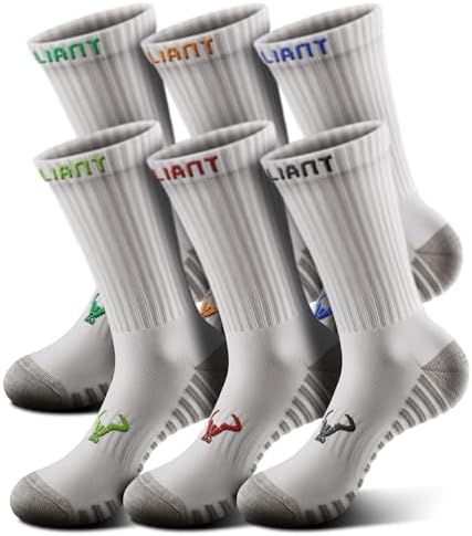 Men Cushioned Compression Crew Socks 6Pack