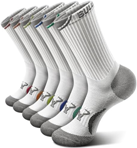 Men Cushioned Compression Crew Socks 6Pack