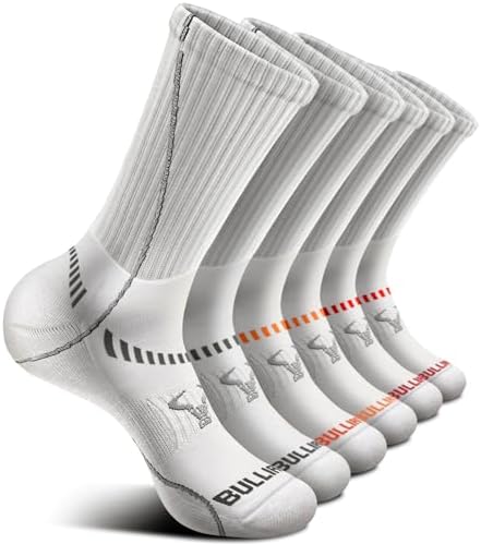 Men Cushioned Compression Crew Socks 6Pack