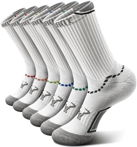 Men Cushioned Compression Crew Socks 6Pack