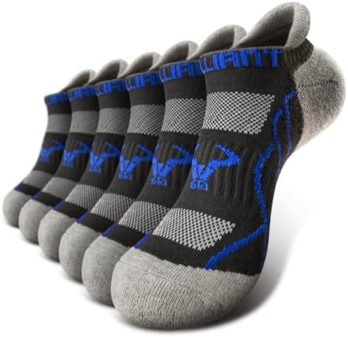 Men Cushioned Compression Nylon Ankle Running Socks No Show 6Pack