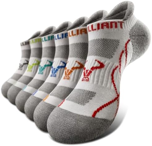 Men Cushioned Compression Nylon Ankle Running Socks No Show 6Pack