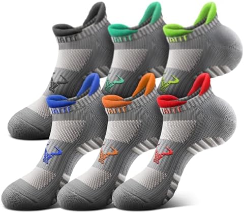 Men Cushioned Compression Nylon Ankle Running Socks No Show 6Pack