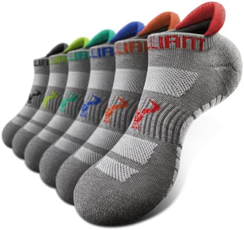 Men Cushioned Compression Nylon Ankle Running Socks No Show 6Pack