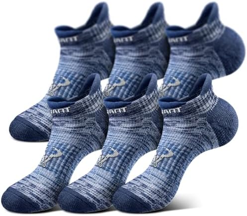 Men Cushioned Compression Nylon Ankle Running Socks No Show 6Pack