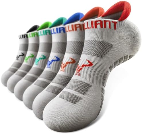 Men Cushioned Compression Nylon Ankle Running Socks No Show 6Pack