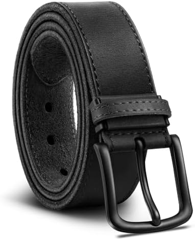 Men Full Grain Leather Belt Trimmable 1 3/8