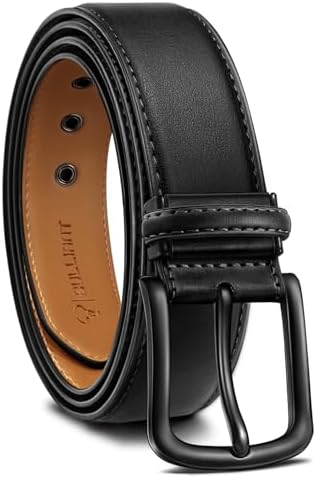 Men Leather Belt Trimmable 1.5″-7 Metal Eyelets