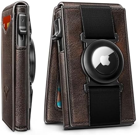 Men Leather Wallet for AirTag
