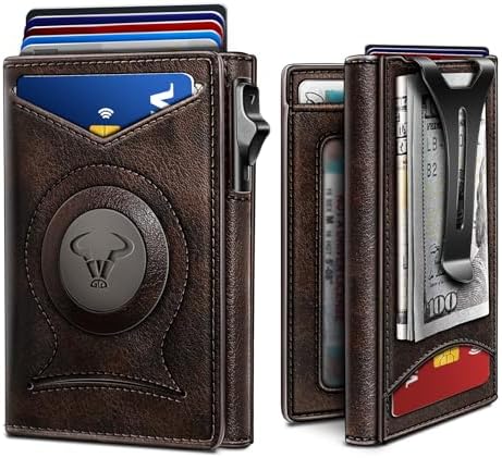 Men Leather Wallet for AirTag