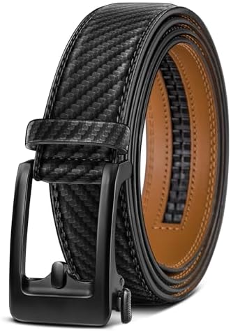 Men Ratchet Leather Belt True-to-size 1 3/8″