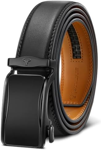 Men Ratchet Leather Belt True-to-size 1 3/8″