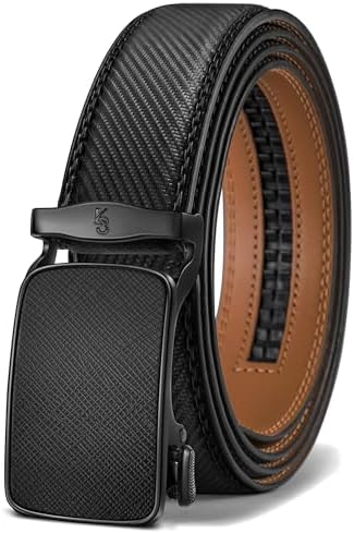 Men Ratchet Leather Belt True-to-size 1 3/8″