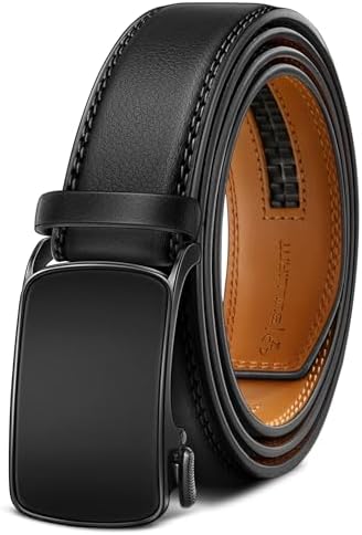 Men Ratchet Leather Belt True-to-size 1 3/8″