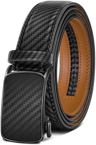 Men Ratchet Leather Belt True-to-size 1 3/8″