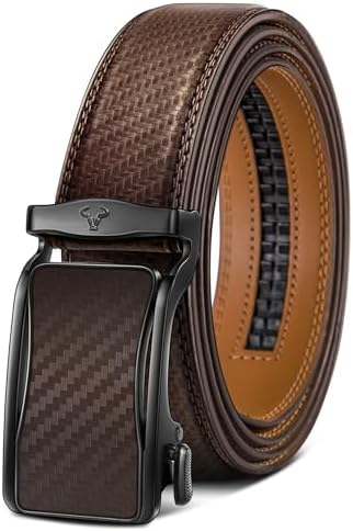 Men Ratchet Leather Belt True-to-size 1 3/8″