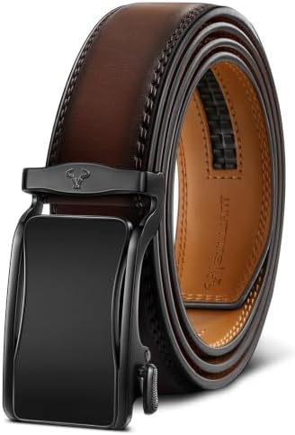 Men Ratchet Leather Belt True-to-size 1 3/8″