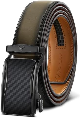 Men Ratchet Leather Belt True-to-size 1 3/8″