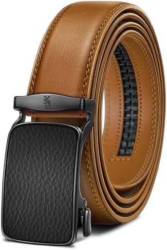Men Ratchet Leather Belt True-to-size 1 3/8″