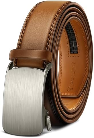 Men Ratchet Leather Belt True-to-size 1 3/8″