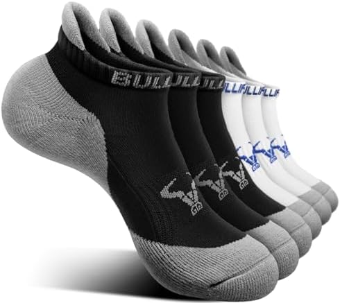 Men Running Ankle Socks 6Pack-Cushioned Support-Low Cut No Show