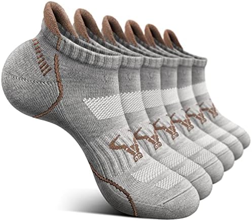 Men Running Ankle Socks 6Pack-Cushioned Support-Low Cut No Show