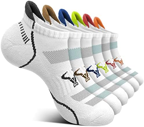 Men Running Ankle Socks 6Pack-Cushioned Support-Low Cut No Show