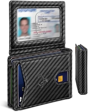 Men Slim Leather Pocket Wallet Bill Holder 11Cards-Genuine Leather
