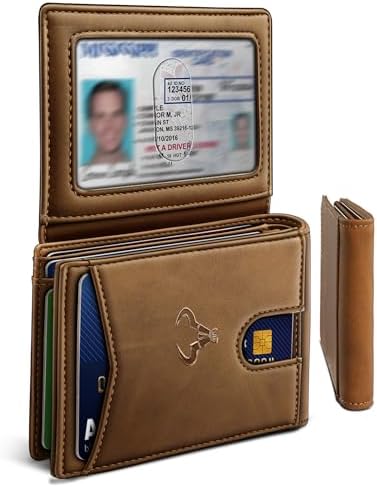 Men Slim Leather Pocket Wallet Bill Holder 11Cards-Genuine Leather