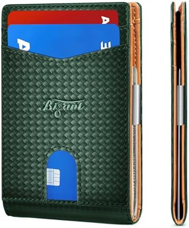 Men Slim Leather Wallet Card Holder Bill Clipper-Magnetic Closure