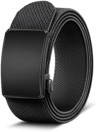 Men Stretch Ratchet Web Belt Adjustable Fit 1 3/8″