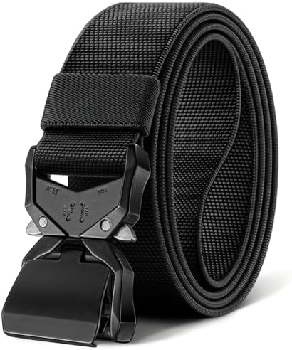Men Stretch Tactical Rigger Web Belt No Hole 1 1/2″-Quick Release
