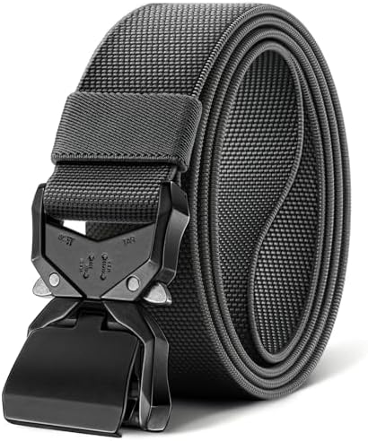 Men Stretch Tactical Rigger Web Belt No Hole 1 1/2″-Quick Release