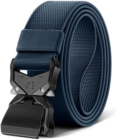 Men Stretch Tactical Rigger Web Belt No Hole 1 1/2″-Quick Release