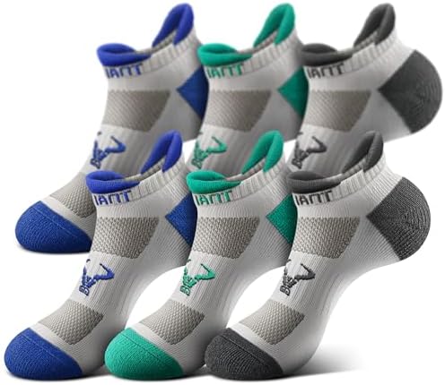 Men's 3-Pack Cushioned Athletic Running Ankle Socks-Arch Support