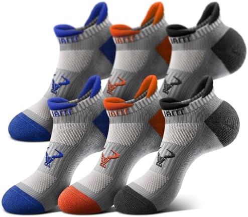 Men's 3-Pack Cushioned Athletic Running Ankle Socks-Arch Support