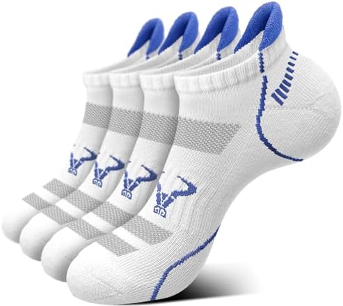 Men's Ankle Socks 4Pairs-Athletic Running Socks Cushioned No Show