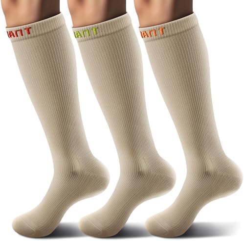 Men's Cushioned Compression Knee High Sports Recovery Socks 3Pack