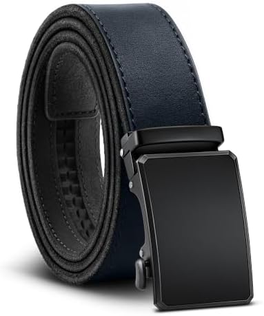 Men's Full Grain Leather Ratchet Belt Trimmable 1 3/8″
