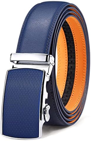 Men's Ratchet Leather Belt Trimmable 1 3/8″