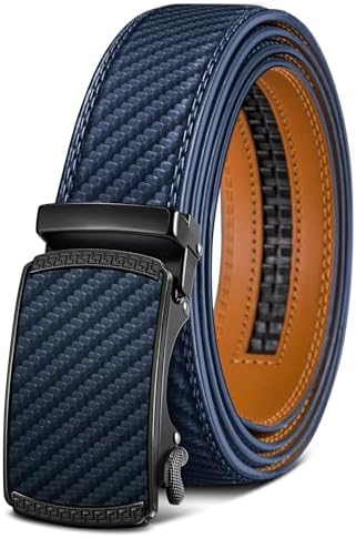 Men's Ratchet Leather Belt Trimmable 1 3/8″