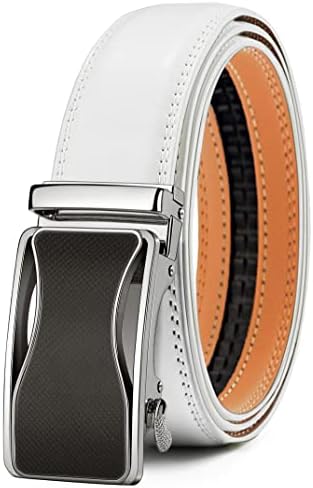Men's Ratchet Leather Belt Trimmable 1 3/8″